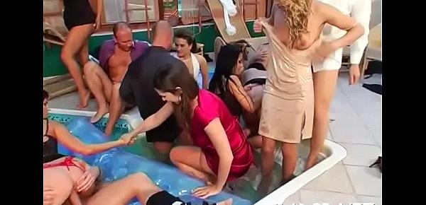  Eager pool party gets turned into a total fuck fiesta